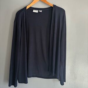 Chico's  Travelers Stretchy Open-Front Navy Cardigan Size XL